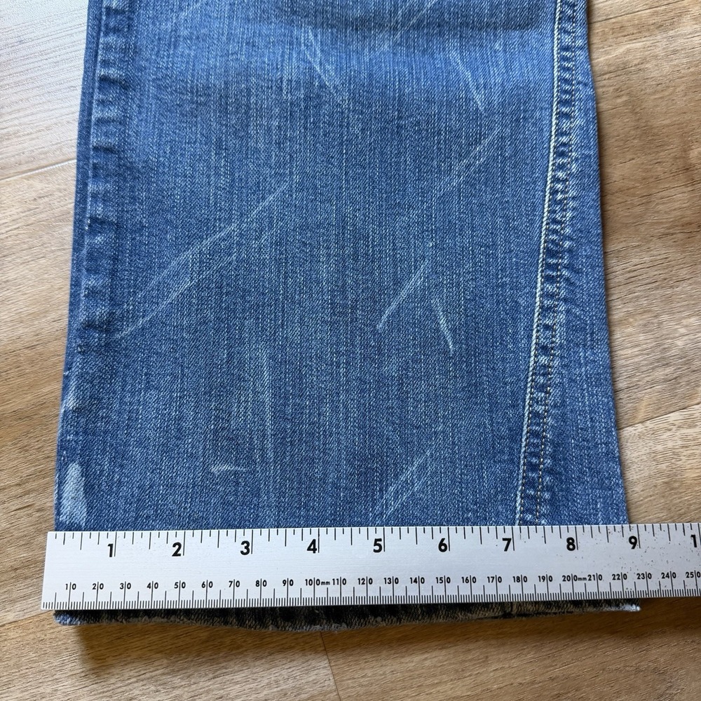 Diesel Vixta Jeans Women 32x32 Blue Flared Stretch Denim Dirty Wash Italy Y2K - Picture 16 of 16
